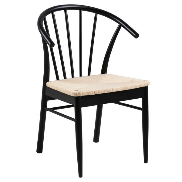 Krzesło z podłokietnikami Cassandra czar ne/naturalne - ACTONA